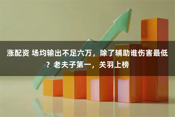 涨配资 场均输出不足六万，除了辅助谁伤害最低？老夫子第一，关羽上榜